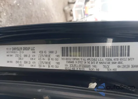 2015 Ram 2500 Big Horn from USA, damaged, VIN 3C6UR5JL8FG566609